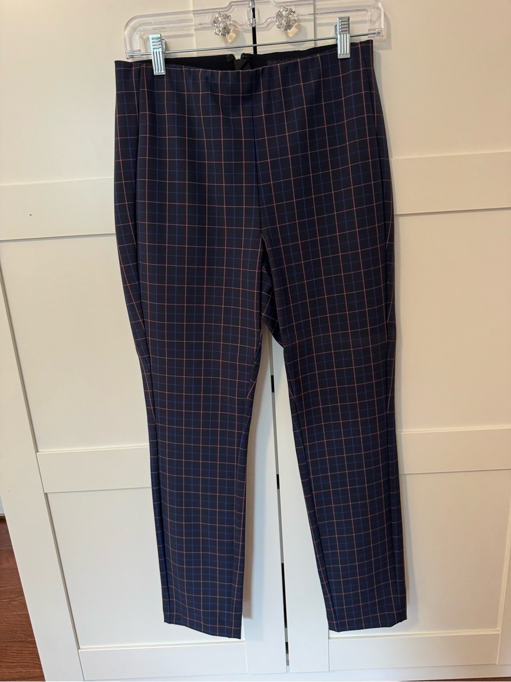 rag & bone Navy Plaid Skinny Pants with Red Windowpane